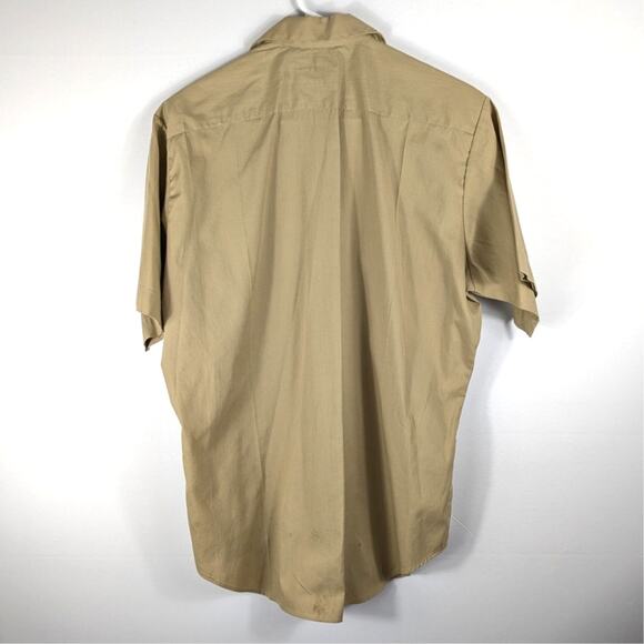 Creighton USA L USMC Style Khaki Utility Shirt Permanent Press Short Sleeve - Picture 3 of 4